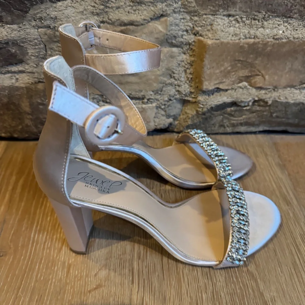 Jewel Badgley Mischka Jameson Sandal  Satin Embellished Women's Sz11 Price Firm!